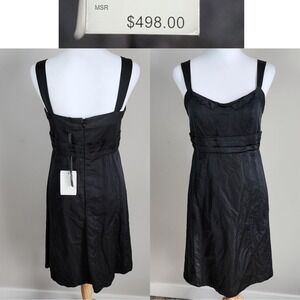 New ELIE TAHARI Lenora Cocktail Dress Womens 4 Taffeta Sexy Shift‎ LBD RRP $498